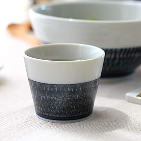 Amazon Cerapockke そば猪口 藍シノギカンナ 食器 和食器 器 皿 陶器 磁器 おしゃれ かわいい 一人暮らし 和食 和皿 カップ コップ 蕎麦 そば ソバ フリーカップ あんみつ プリン 湯のみ 国産 美濃焼 食器 グラス カトラリー オンライン通販