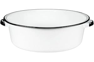 Granite Ware Enamel on Steel Dish Pan with handles, 15-Quart capacity, Speckled White