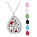 Jovivi Aromatherapy Essential Oil Diffuser Necklace, Stainless Steel Teardrop Locket Pendant with 24