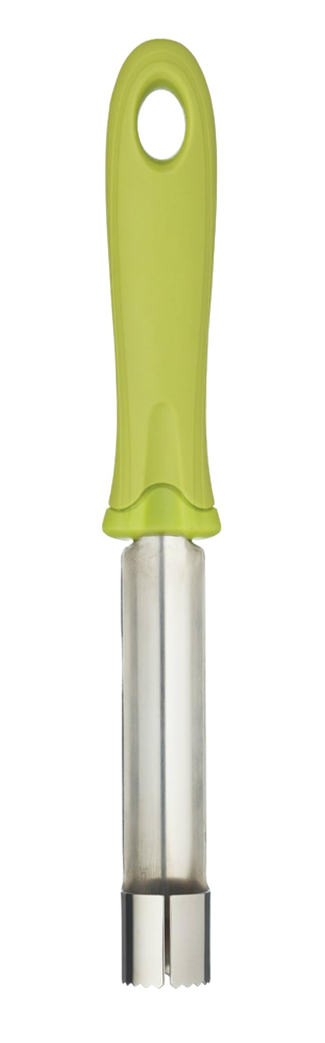 KitchenCraft Healthy Eating Soft-Grip Serrated Apple Corer, 22 cm (8.5 Inch) - Green/silver