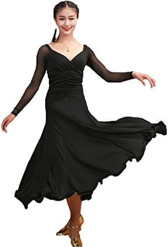 YC WELL Women Ballroom Dance Competition Dresses 7colors Competition Modern Waltz Tango Flamenco Dresses