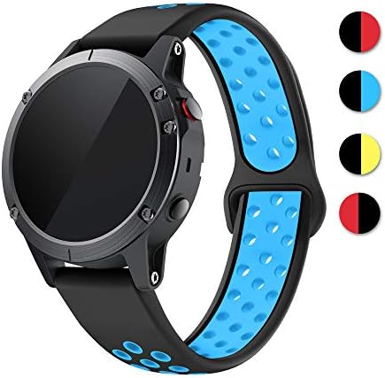 TOPsic Strap for Garmin Fenix 5/Fenix 5 Plus, Replacement Silicone Bracelet Straps Quick Fit 22mm Sport Wristband for Garmin Fenix 5/Fenix 5 Plus/Instinct/Forerunner 935/Fenix 6/Fenix 6 Pro