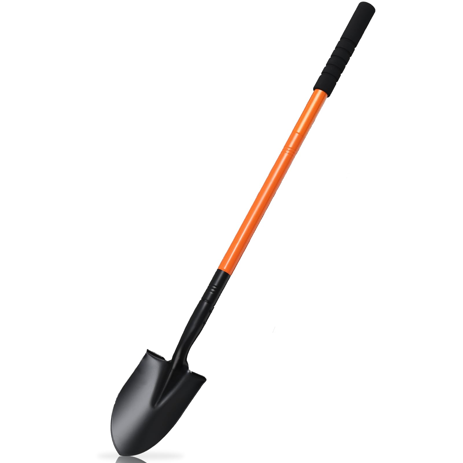 Photo 1 of 43.7Inches Small Spade Shovel Small Trench Shovel with Heavy Duty Steel Handle Garden Tools, Small Shovel for Digging Gardening Camping Yardwork Car Shovel, Orange