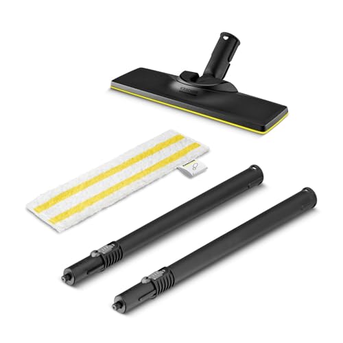 Kaercher Floor Nozzle Set EasyFix for SC 1 Includes 1 EasyFix Floor Nozzle, 1 Universal Microfibre Floor Cloth, 2 Extension Tubes (0.5 m), and Original Accessories for Kaercher SC 1 steam Cleaners