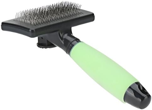 Self Cleaning Slicker Brush for Small and Medium Long and Thick Hair Dogs &amp; Cats (slicker comb, green)