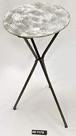 Tisch Beistelltisch Möbel Terrasse Balkon Metall weiß- grau Höhe ca. 74