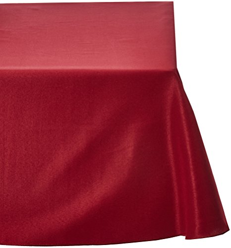 LinenTablecloth 90 x 132-Inch Rectangular Polyester Tablecloth Burgundy