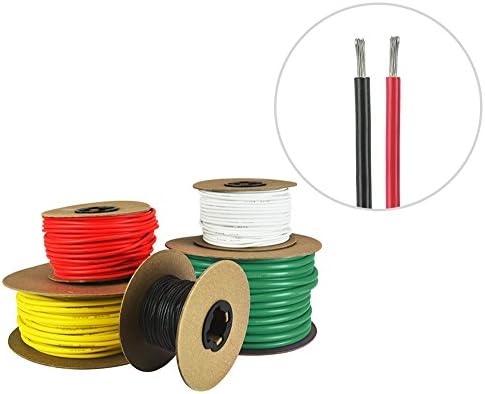 16 AWG Marine Wire - Tinned Copper Primary Boat Cable - Available in Black, Red, Yellow, Green, and White - Made in The USA