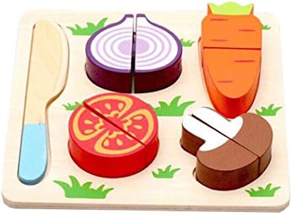 Wooden Toy Cooking Kitchen Food Pretend Play Puzzle Educational Toys for Children (Vegetables)