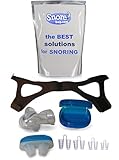Stop Snoring Aids: 4 Anti-Snore Solutions: Tongue Retainer, Nasal Filter, 4 Nasal Dilators, Chin Strap