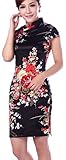Blingland Flower Dress Cheongsam Embroidery Qipao Dress for Women