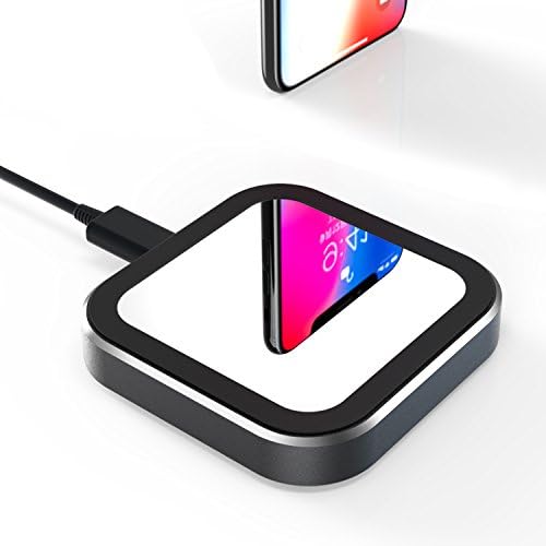 Universal Wireless Charger – Fast Metal Wireless Charging Pad with Anti-Slip Rubber Pad Mirror for Apple iPhone x / 8/8 Plus/Samsung Galaxy Note 8 / S8 / S8 Plus S7 / S7 Edge