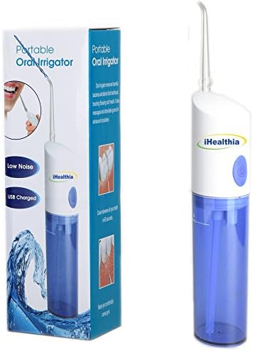 iHealthia Dental Water Flosser | Cordless Oral Irrigator | Portable Jet Flosser | Handy Travel Flosser | Cleans braces, implants and crowns