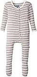 Kickee Pants Baby Print Footie Prd-kpf173-Fens, Feather/Natural Stripe, 0-3 Months