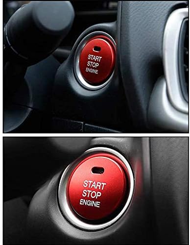 Amazon エンジン スタートボタン 交換カバー 停止キー 車アクセサリー 車内 スイッチ プッシュボタン カバー ボタン アルミ ボディーカバー 車 バイク