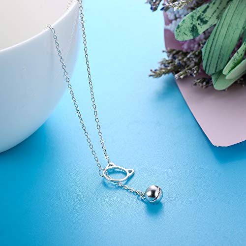 Sllaiss 925 Sterling Silver Cute Cat Bell Anklets for Women Dainty Beach Ankle Chain Boho Foot Jewelry for Mother's Day Girlfriend
