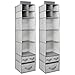 mDesign Fabric Hanging Organizer - Closet Rod Storage - 7 Shelves/3 Drawers for Baby Nursery Bedroom Organization - Hold Clothes, Linens, Toys, Accessories - Lido Collection - 2 Pack - Gray