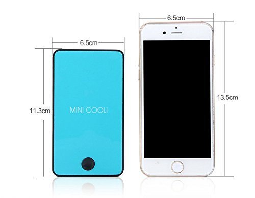 Mini Air Conditioner Personal Necklace No Leaf Fan Handheld Table Summer Cooler Fan with 1400mAh USB Rechargeable Battery Fan (Black)