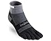 Injinji 2.0 Men's Run Midweight Mini Crew Toesocks, Black/Gray, Medium