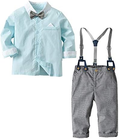 little dragon pig Baby Boy Suit Toddler Gentlemen Outfit Long Sleve Tshirt Suspender Pants Tuxedo