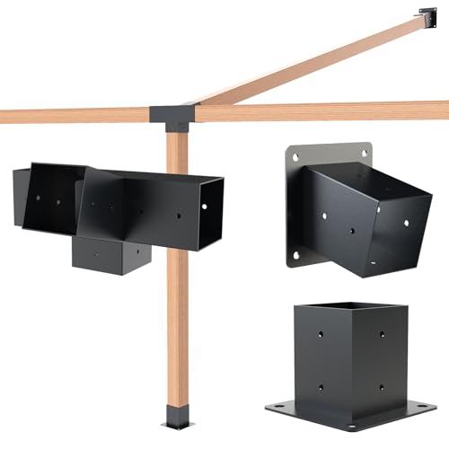 Grehitk Pergola Kit, Pergola Brackets 3-Way Right Angle Corner Bracket ...