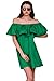 Simplee Apparel Women Loose Off Shoulder Ruffle Cotton Tunic Mini Dress, US 0-12, Green