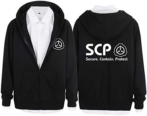 Sokodale SCP Containment Breach Pullover Leisure Printed Hooded Pullover Coat Classic Hooded Jacket Comfortable Hooded Sweatshirt Coat