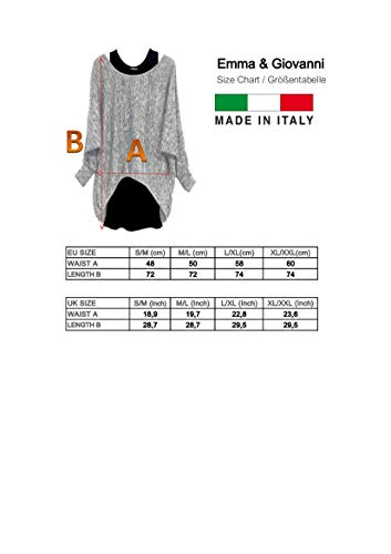 Emma-Giovanni-Damen-Oversize-Oberteile-TshirtPullover-2-Stck-Made-In-Italy