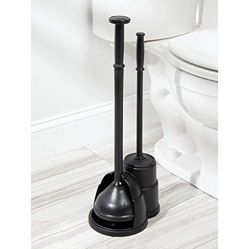 mDesign Modern Slim Compact Freestanding Plastic Toilet Bowl Brush and