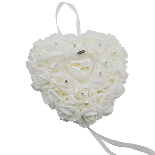 MAYMII Wedding Ring Pillow Heart Box With Pearl Ribbon Wedding Ceremony For Wedding Supplies Gift - Thumbnail 6