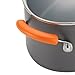 Rachael Ray Hard-Anodized Nonstick 3-Quart Covered Oval Sauté, Gray with Orange Handle