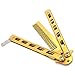 ZRAMO Professional TH602 Unique Folding Comb Blade Square Handle Practice Training Knives Tool for Beginner (gold comb)