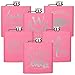 Be Burgundy Set of 6 Personalized Bridal Party Gifts, 6 oz Stainless Steel Hip Flasks, Pink, Perfect for Wedding Favors