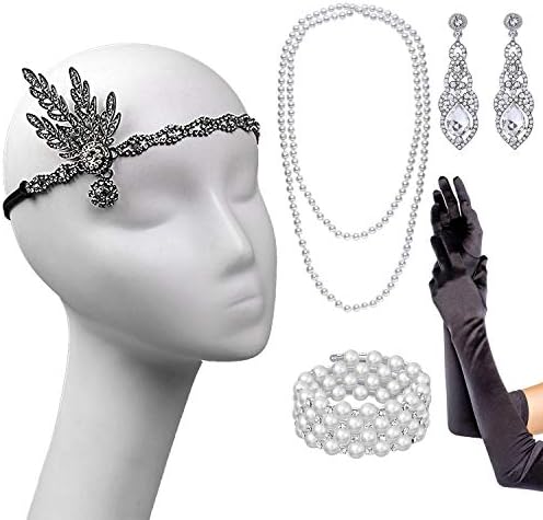1920s Flapper Headband, The Great Gatsby Headpieces for Women, Roaring 20s Costume Accessories
