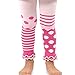 TeeHee Socks Little Girls Adoroble Thin Tights Footless 3 Pairs Chevron Stripe Wild Dots Ruffle Bottom Pink Heather Grey (6-8 Years)