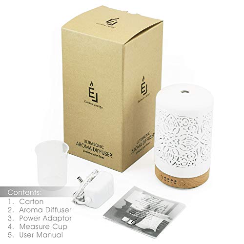 Earnest Living Essential Oil Diffuser White Ceramic Diffuser 100 ml Timers Night Lights and Auto Off Function Home… - Image 7