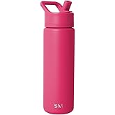 Simple Modern Water Bottle with Straw Lid | Vacuum Insulated Stainless Steel Metal | Reusable Leak Proof BPA-Free Cup for School | Summit Collection | 22oz, Berry Twist