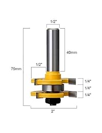 Valiant Juego de brocas de lengua y ranura con vástago ajustable de 0.5 in   2 cortadores de fresado de madera en forma de T para carpinteros profesionales y principiantes   herramientas de carpintería para puertas, cajones, estantes y más
