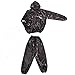 bargain house Sauna Suit - Heavy Duty Fitness Weight Loss Sweat Sauna Suit Exercise Gym Anti-Rip Black L
