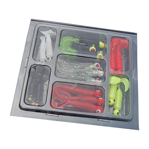 C/N 21 Stück Angelköder Jigköpfe Angeln Mini Soft Baits Lebensechte Köder mit Angelzubehör Box für Forelle Zander… – Bild 4