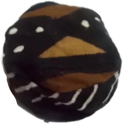 African Men's Authentic Mudcloth Kufi Hat, Made in Mali, Small