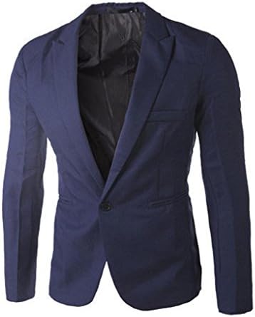 Singleluci Mens Slim Fit Casual One Button Blazer Jacket Business Suit
