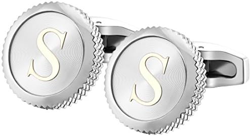 GGemony Men's Shirt Cufflinks 2PCS,Premium Quality Personalized Alphabet Letter A-Z (S-1Pt/)