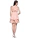 Allegra K Lady Chic Bowknot Decor Shoulder Dots Pattern Mini Dress XL Light Pink