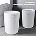 TOPSKY 2 Pack Trash Can, Small Garbage Can Round Wastebasket for Narrow Spaces at Home or Office, 2.3 Gallon (8L) Capacity, Matte Plastic, White