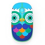 Jelly Comb 2.4G Slim Wireless Mouse with Nano Receiver, Less Noise, Portable Mobile Optical Mice for Notebook, PC, Laptop, Computer, MS001 (Owl)