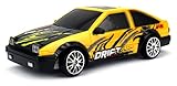 Drift King Retro Legend Remote Control RC Drifting Racing Race Car 1:24 Scale Size Ready To Run w/ Bright LED Lights, Extra Set of Grip Tires (Colors May Vary)