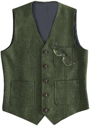 Amazon.com: AeoTeokey Men's Tweed Suit Vest Western Herringbone