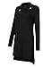 AMZ PLUS Women Large Size Vintage Lapel Long Sleeve Tunic Shirt Dress Black 4XL