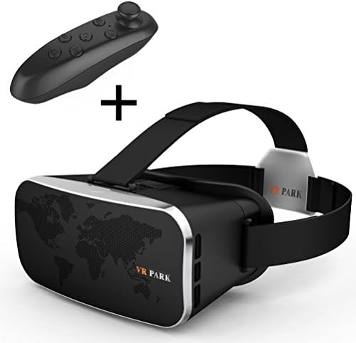 3D VR Glasses+Remote Bluetooth Controller,Aukoo Virtual Reality Headset 3D VR BOX for 4.0-6.0 inch Smartphones for 3D Movies/Games,Suitable for iPhone 6/6 plus Samsung Galaxy IOS Android Cellphones